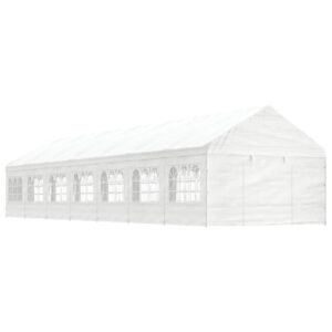 Namiot imprezowy z dachem, biały, 15,61x4,08x3,22 m, polietylen