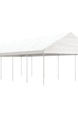 Namiot imprezowy z dachem, biały, 11,15x4,08x3,22 m, polietylen