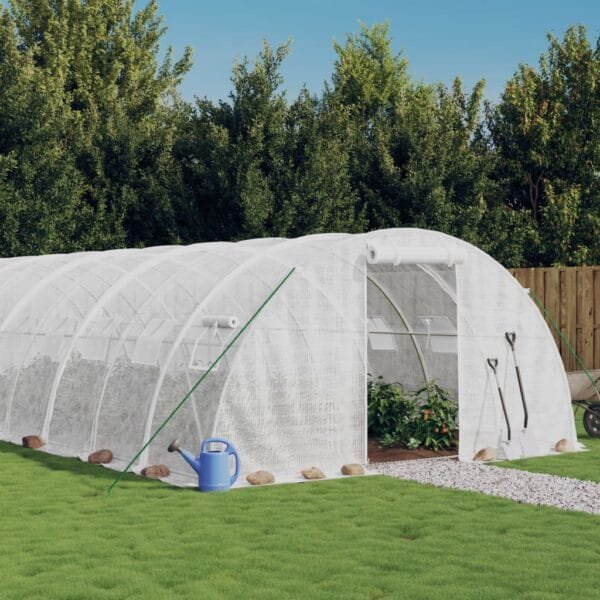 Tunel ogrodowy profesjonalny do upraw, biały, 64 m², 16x4x2 m