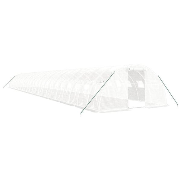 Tunel ogrodowy profesjonalny do upraw, biały, 96 m², 24x4x2 m - obrazek 2