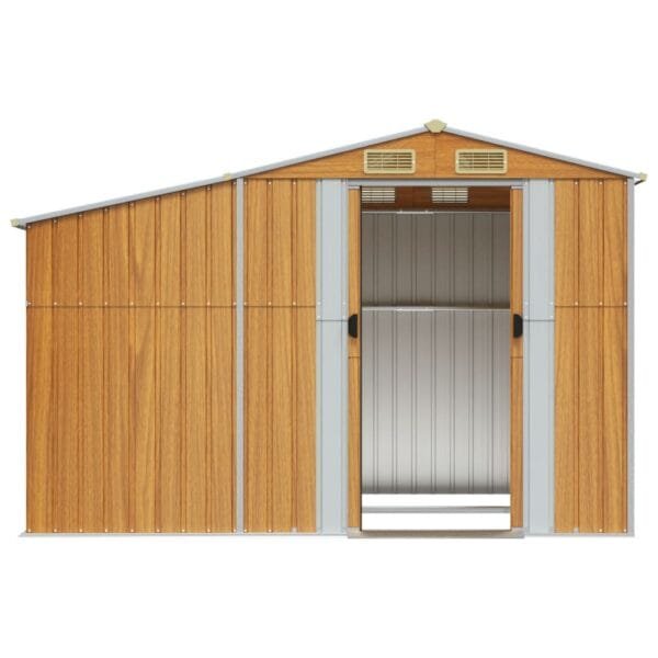 Domek ogrodowy – stalowy, faktura drewna (drewnopodobny), 277x192,5x179cm - obrazek 5