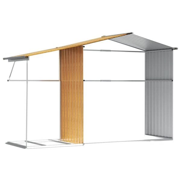 Domek ogrodowy – stalowy, faktura drewna (drewnopodobny), 277x192,5x179cm - obrazek 9