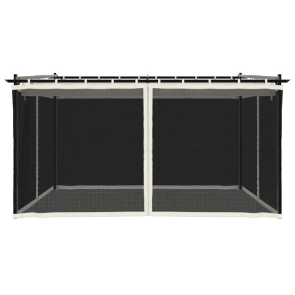 Altanka ze ścianami z siatki, kremowa, 4x3 m, stal - obrazek 4