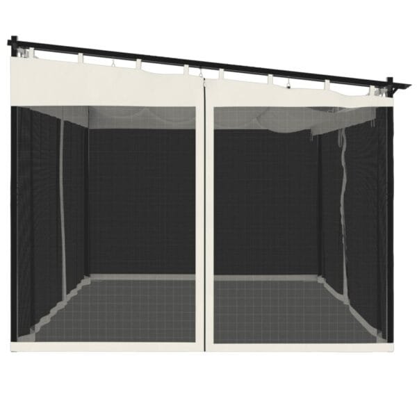 Altanka ze ścianami z siatki, kremowa, 4x3 m, stal - obrazek 5