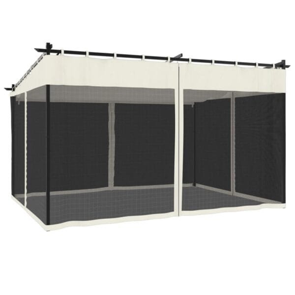 Altanka ze ścianami z siatki, kremowa, 4x3 m, stal - obrazek 6