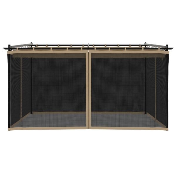 Altanka ze ścianami z siatki, kolor taupe, 4x3 m, stal - obrazek 4