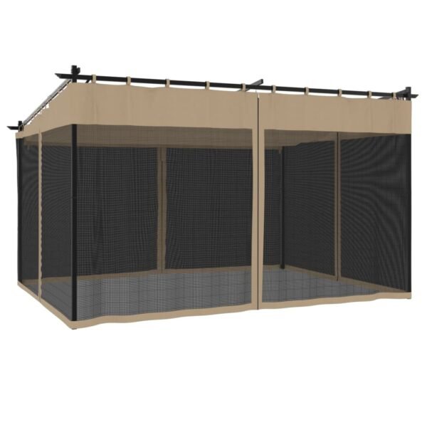 Altanka ze ścianami z siatki, kolor taupe, 4x3 m, stal - obrazek 6