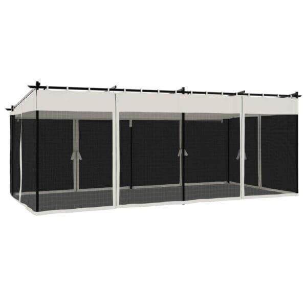 Altanka ze ścianami z siatki, kremowa, 6x3 m, stal - obrazek 6