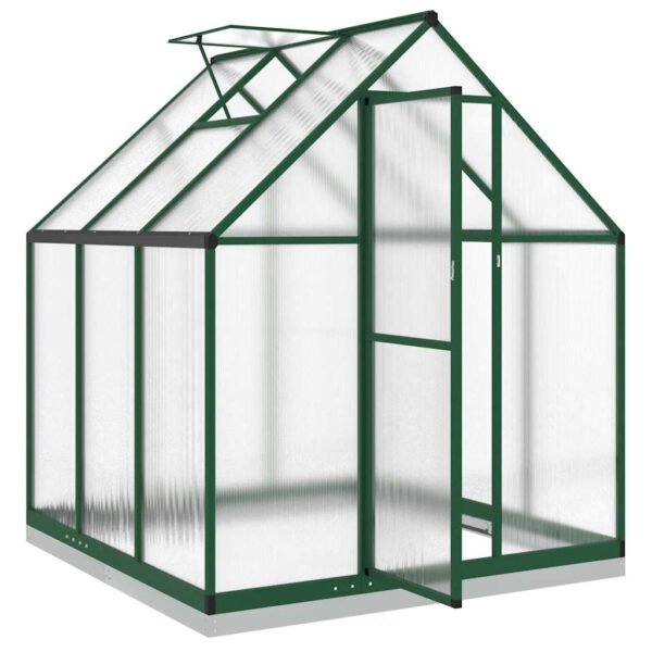 Szklarnia z ramą podstawy, zielona, 169x169x202 cm, aluminium - obrazek 6
