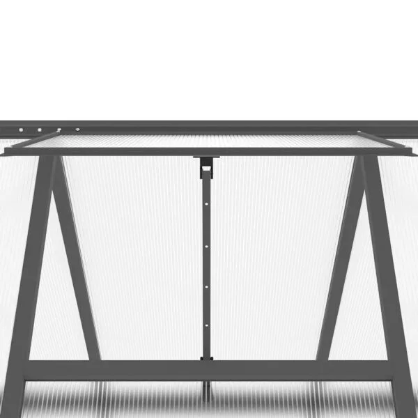 Szklarnia z ramą podstawy, antracyt, 334x169x202 cm, aluminium - obrazek 9
