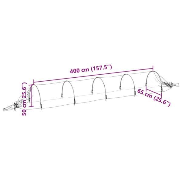 Tunele ogrodowe z siatki, 3 szt., 1,5x5 m, włókno szklane i PP - obrazek 10