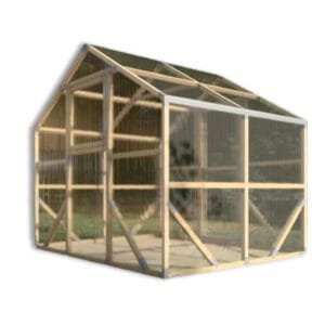 Szklarnia ogrodowa z poliwęglanu, drewniana 2 x 2,6 x 2,3 m - 6 m²
