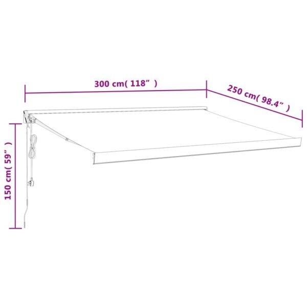 Zwijana markiza, żółto-biała, 3x2,5 m, tkanina i aluminium - obrazek 10