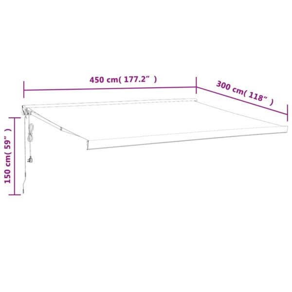 Zwijana markiza pomarańcz i brąz, 4,5x3 m tkanina i aluminium - obrazek 10