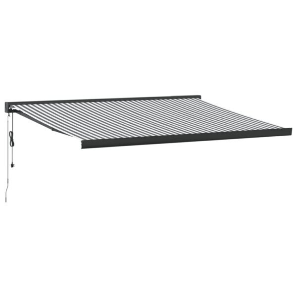 Zwijana markiza, antracytowo-biała, 4,5x3m, tkanina i aluminium - obrazek 2