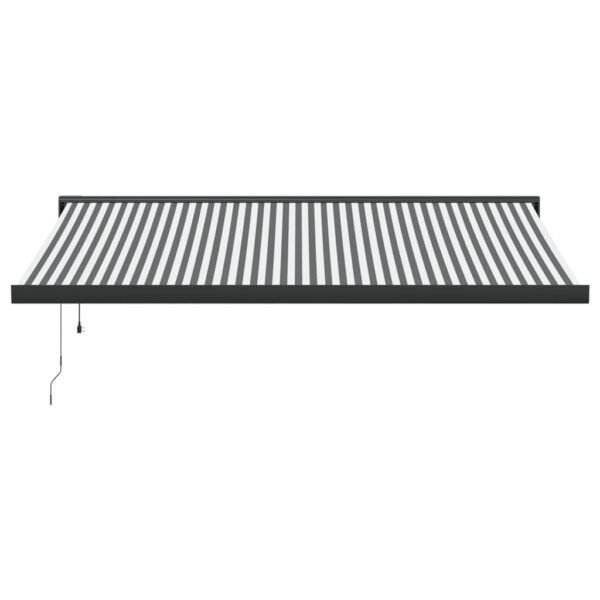 Zwijana markiza, antracytowo-biała, 4,5x3m, tkanina i aluminium - obrazek 3