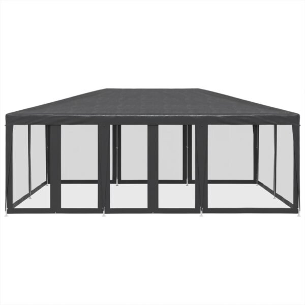 Namiot imprezowy z 10 ścianami z siatki, antracyt, 6x4 m, HDPE - obrazek 3
