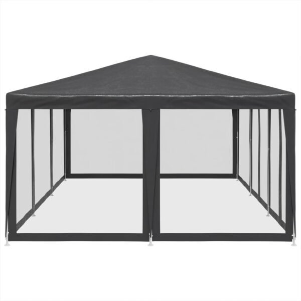 Namiot imprezowy z 10 ścianami z siatki, antracyt, 6x4 m, HDPE - obrazek 4