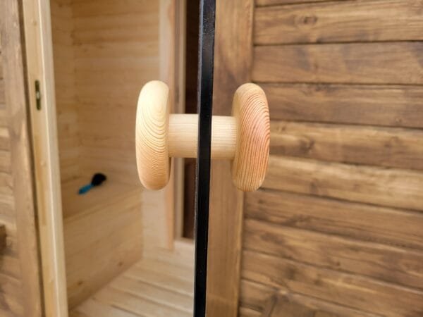 Sauna Ogrodowa BECZKA 240 z tarasem, drewno, drzwi szklane – kpl. - obrazek 8