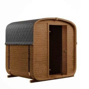 Sauna Ogrodowa QUADRO 180 kompaktowa, drewno, drzwi szklane – kpl.