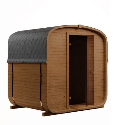 Sauna Ogrodowa QUADRO 180 kompaktowa, drewno, drzwi szklane – kpl.