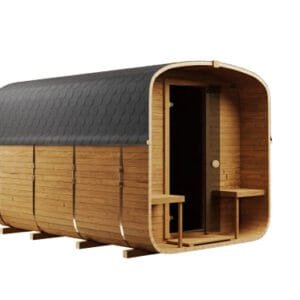 Sauna Ogrodowa QUADRO 340S z przedsionkiem i dwupoziomowymi ławkami – kpl.